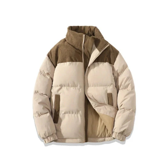 Stylish winter stand collar cotton padded jacket for men and women in various colors