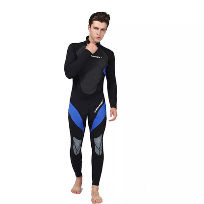 Men's thermal diving suit in red and blue, sizes S-XXXL, for all-season warmth