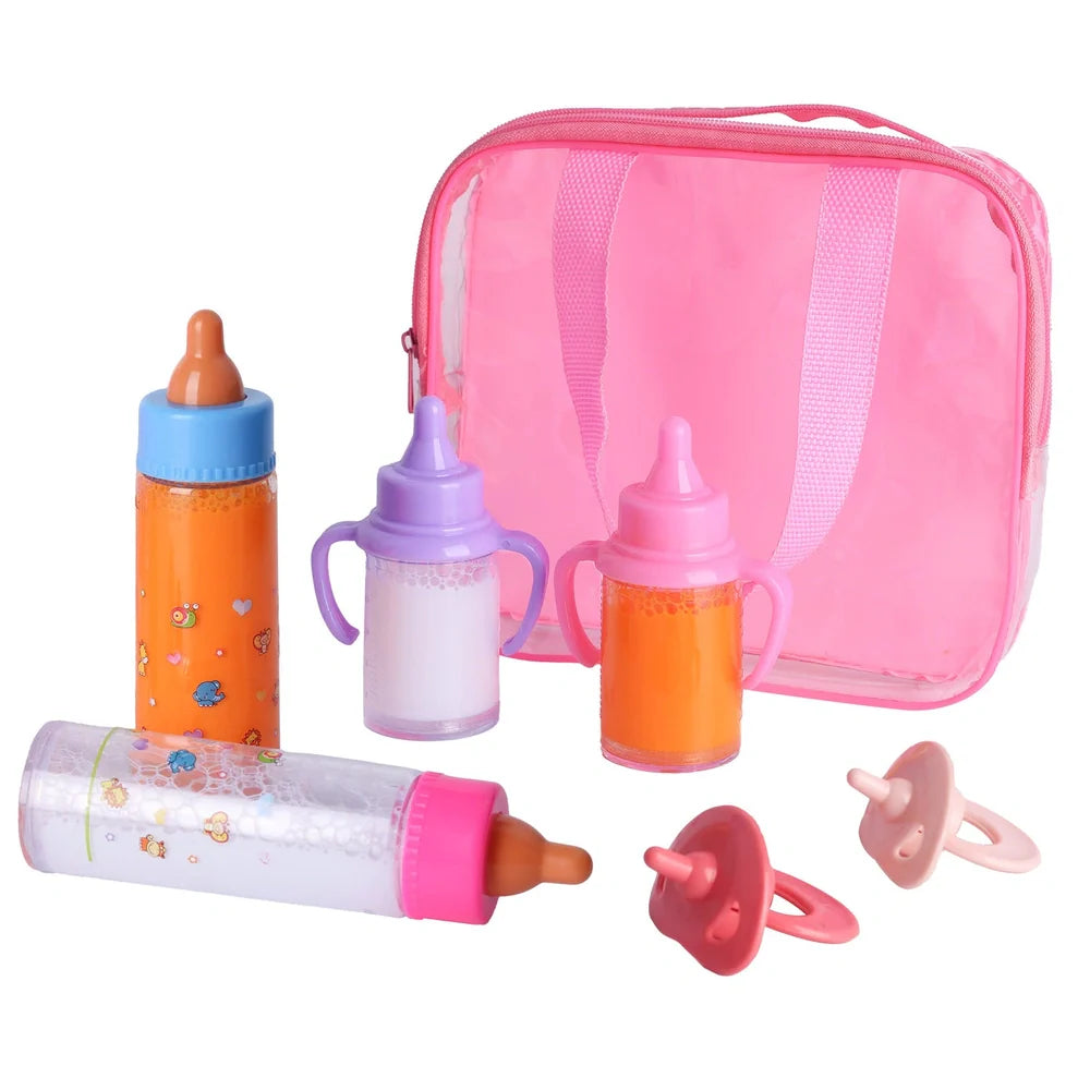 My Baby Doll Magic Bottle Doll Feeding Suit 6-piece set with two bottles and hand bag for 18cm dolls