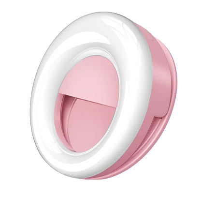 WQ-20 rechargeable LED self-timer fill light, 80mm round, stepless dimming, green or pink