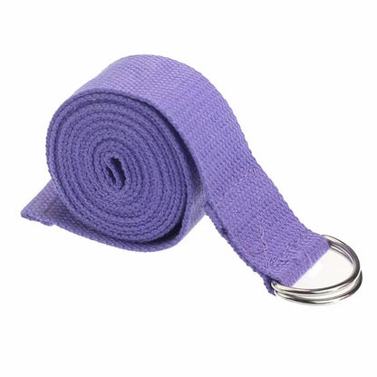 Adjustable cotton yoga tension band in various colors for enhanced flexibility and strength training