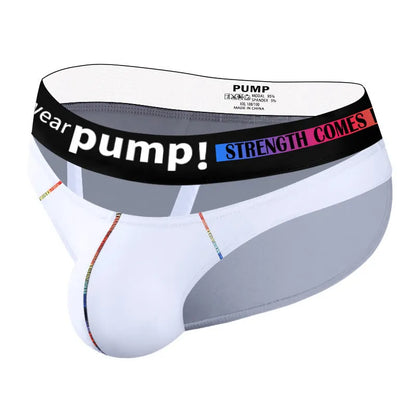 Men's solid colour modal briefs in low waist design, shown in black and white options