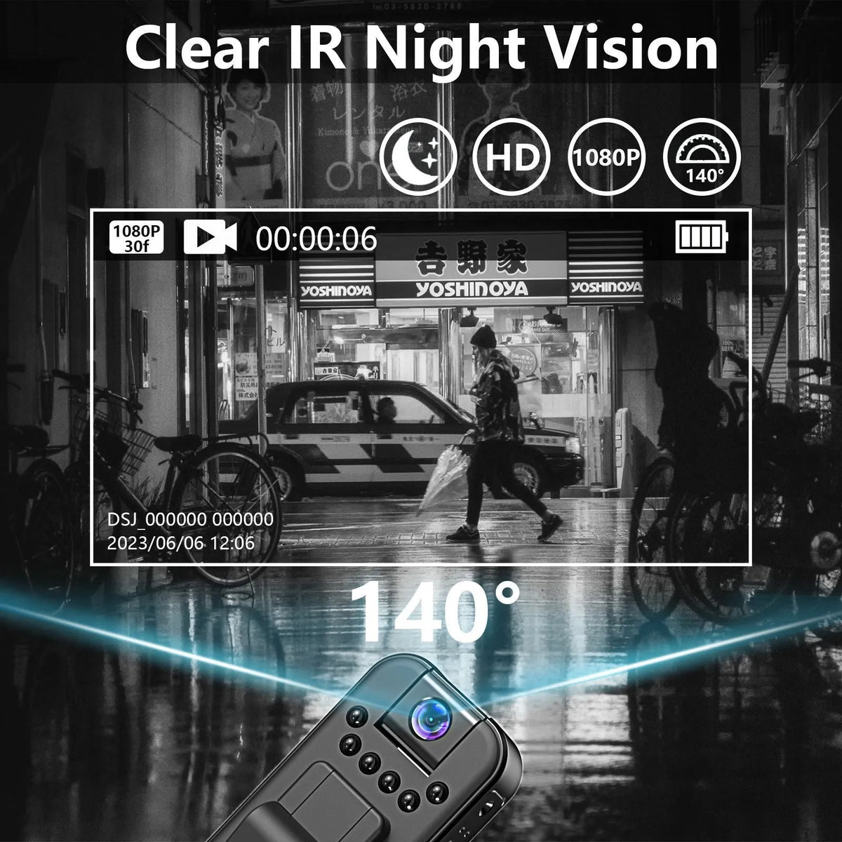 L7 HD conference video recorder with wifi connectivity and infrared night vision