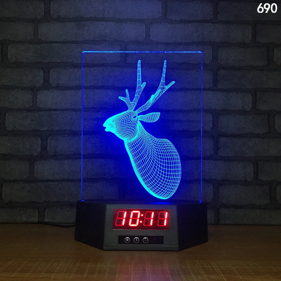 Blue dolphin-shaped table lamp with glowing 3D design and remote control on wooden surface