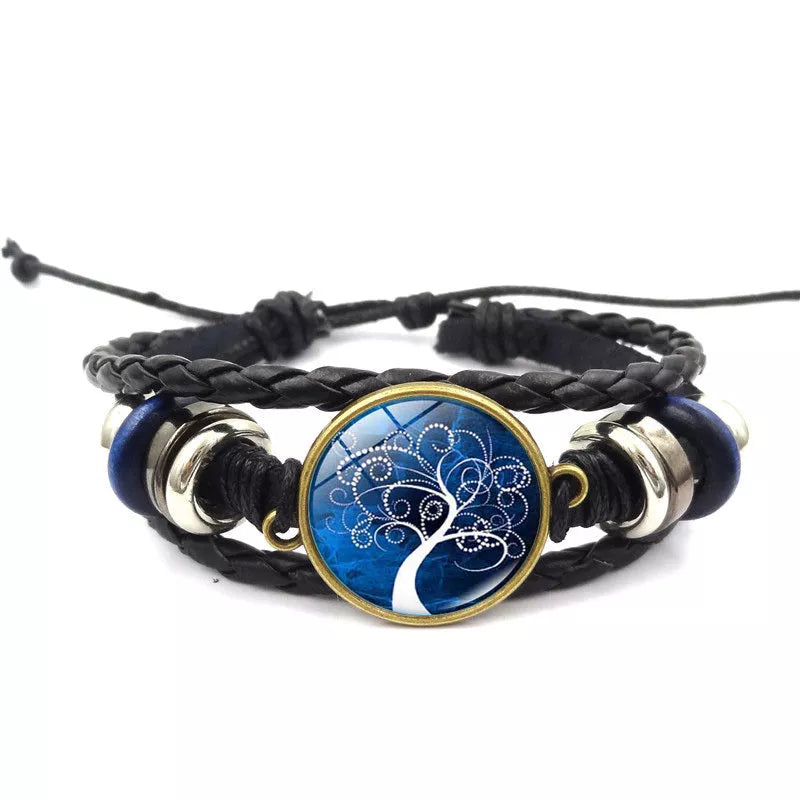 Handmade Tree of Life Bracelet with multilayer braided design in black