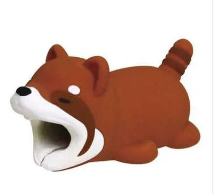 Silicone animal-shaped cable protector for Apple iPhone lightning charging cable.