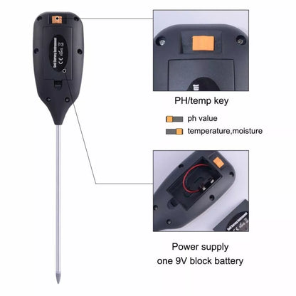Carbon fiber soil pH tester for accurate garden and farm soil measurements
