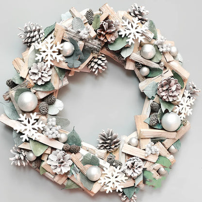 Nordic Porvoo Christmas wreath collection showing five decorative pieces with dimensions from 18×40cm to 34×34×8cm