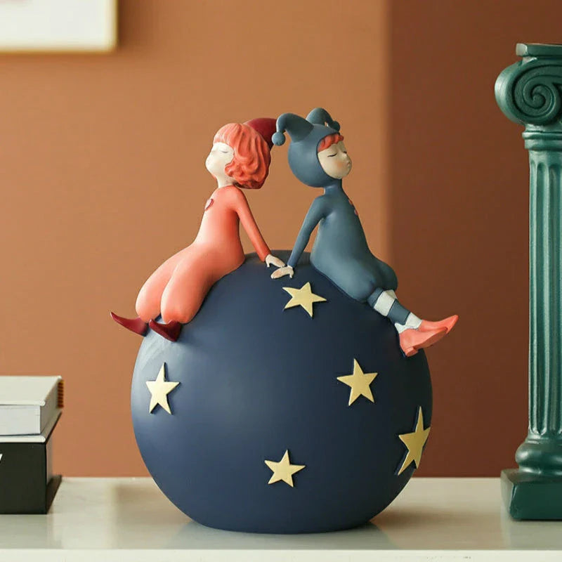 Enchanting resin elf figures in fairy girl and elf boy designs, featuring whimsical details and captivating charm for home decor