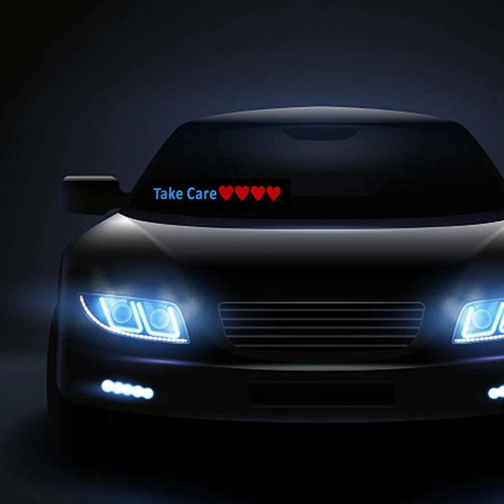 Ultra-thin LED car windshield glow panel with uniform brightness and multiple design options