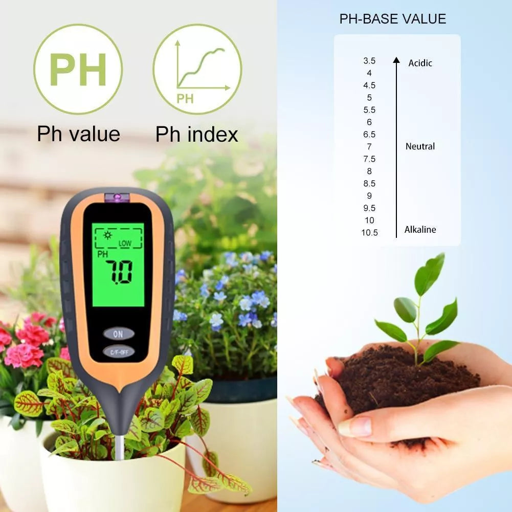 Carbon fiber soil pH tester for accurate garden and farm soil measurements