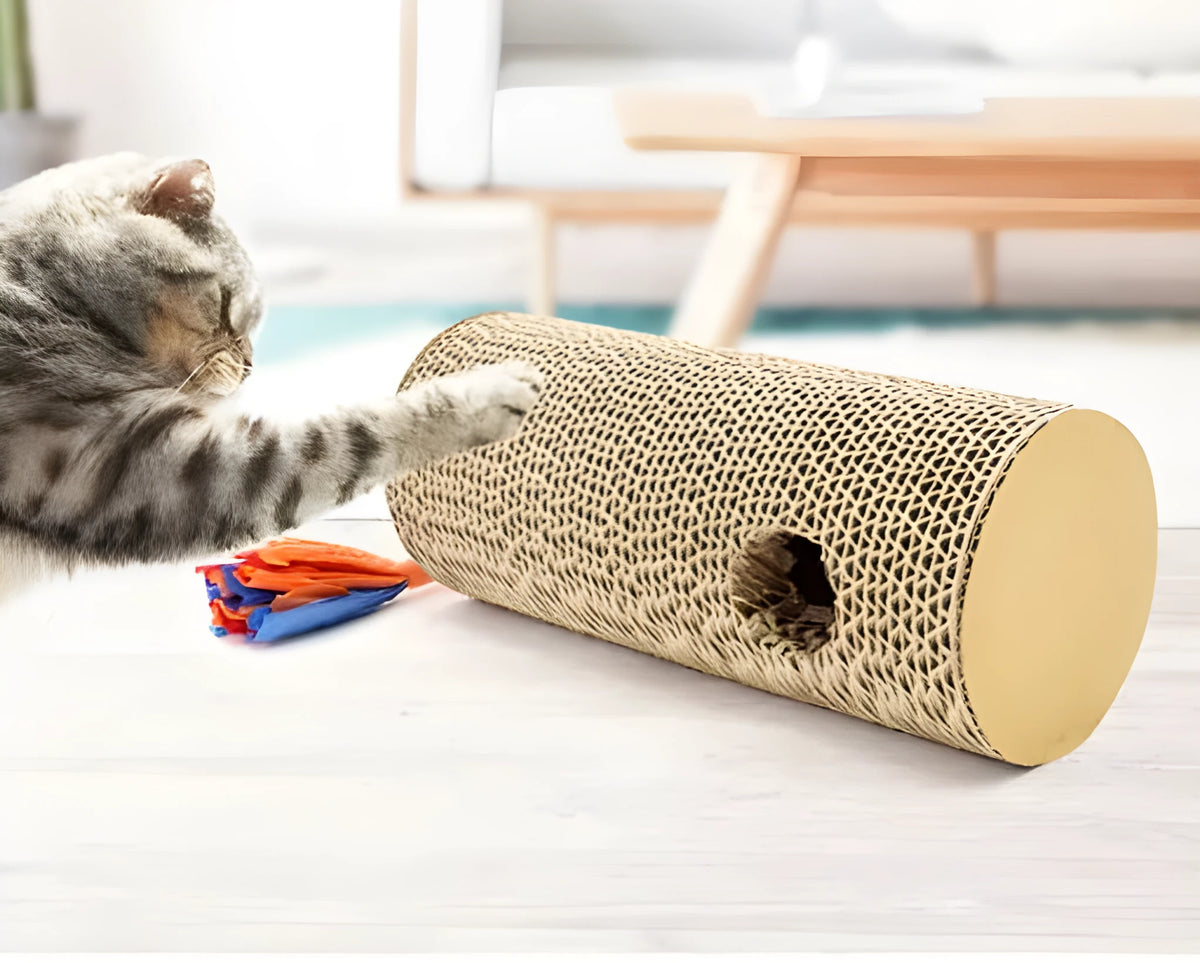 Cat scratching board made from environmental protection corrugated paper in picture colour