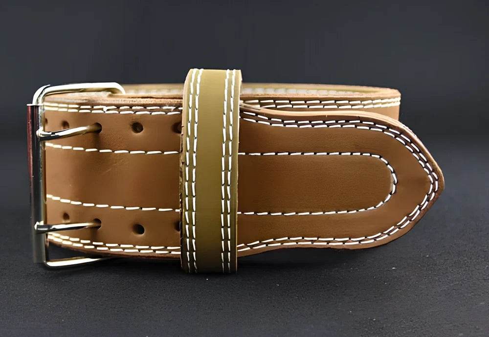 Four-layer cowhide leather sports fitness belt for weightlifting support