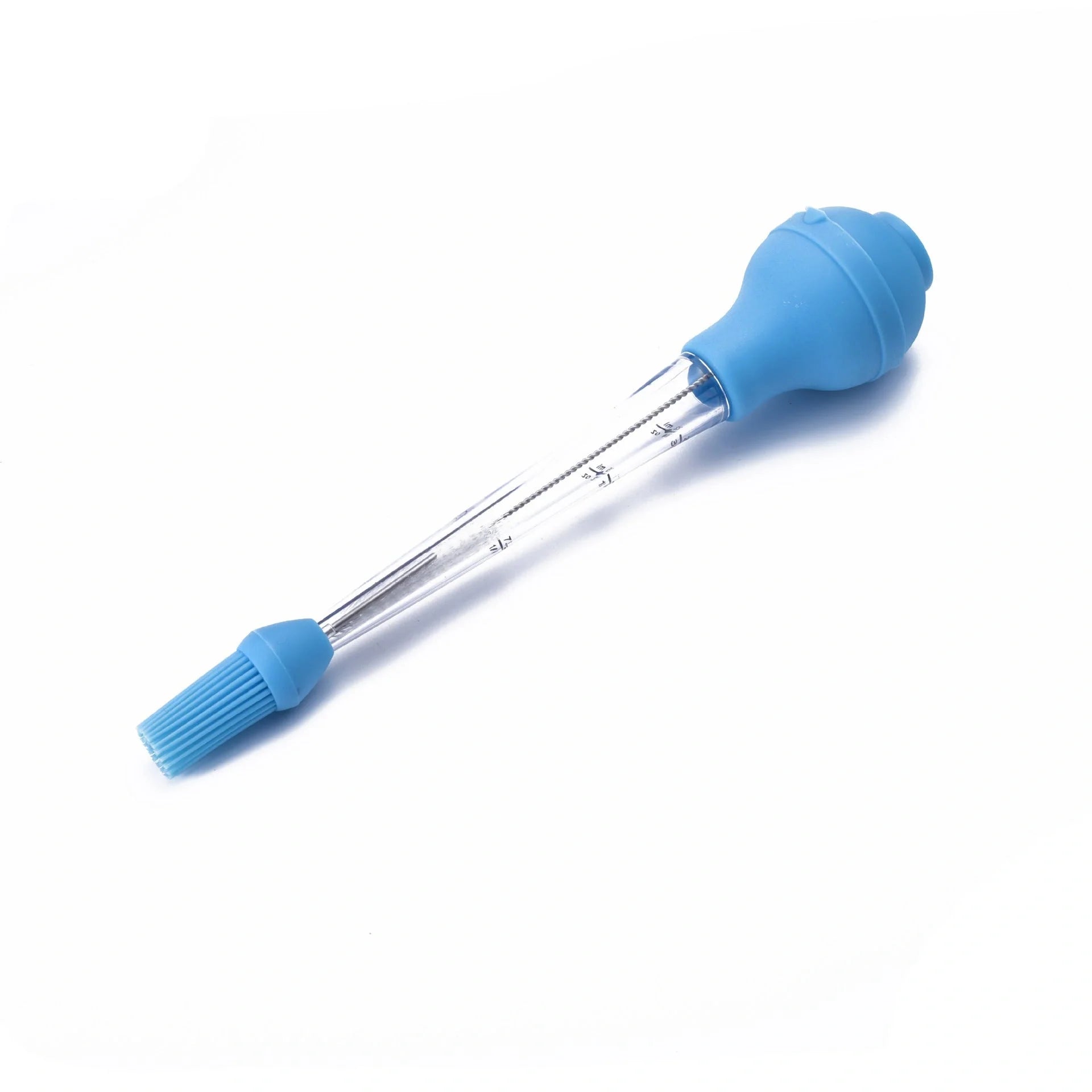Drip oil seasoning tube with cleaning brush, 6.4X31.5cm, available in blue, green, and red