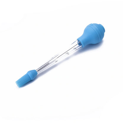 Drip oil seasoning tube with cleaning brush, 6.4X31.5cm, available in blue, green, and red