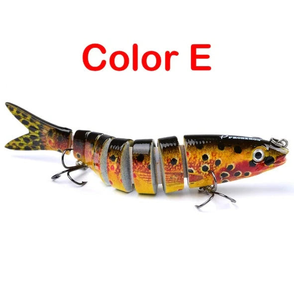 Premium multi-jointed pike fishing lures designed for enhanced trolling and casting, available in 12 vibrant colors.