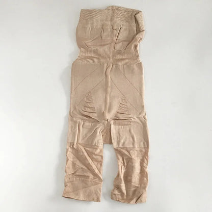 Women's seamless high-waist shapewear shorts in black and nude colours showing tummy control design