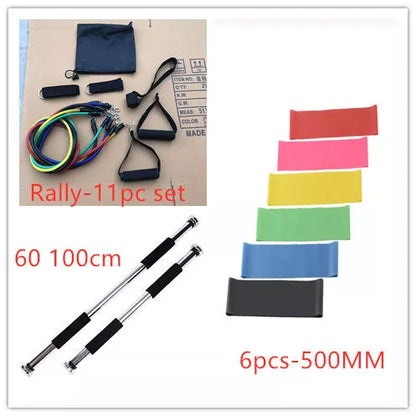 Pull Rope Elastic Rope Strength Training Set with multiple resistance bands and accessories