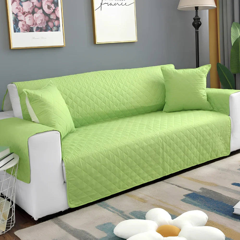 Lake blue pet waterproof compartment sofa cushion 190x228cm in polyester protecting against spills