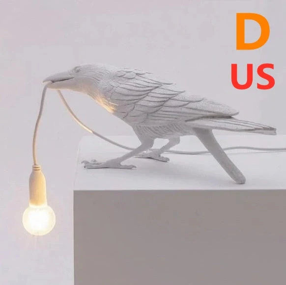 Elegant Resin Bird Wall Lamp illuminating a cozy room with its unique design