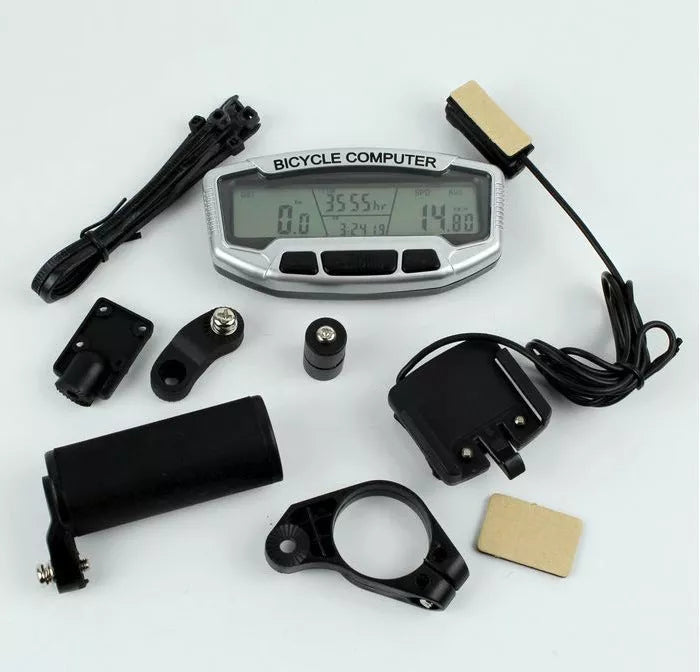 Mountain bike speedometer with blue luminous display and 28 functions