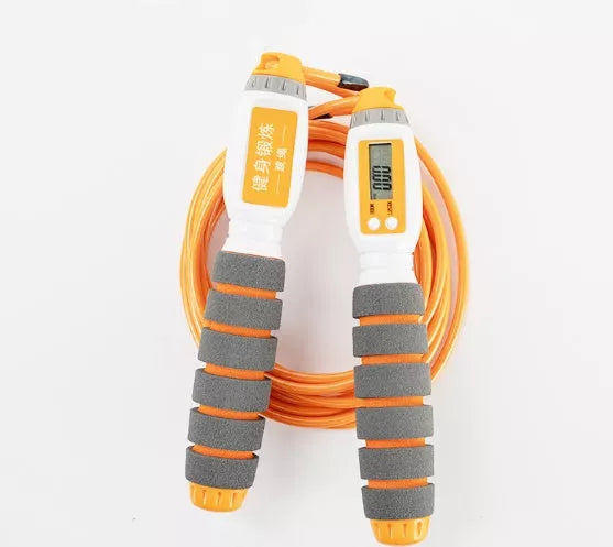 Electronic counting jump rope with adjustable length and color options for fitness training