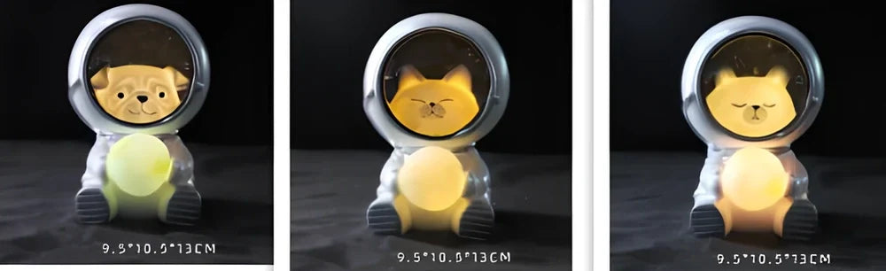 Starry sky animal atmosphere night light with resin construction measuring 9.5x10.5x13cm