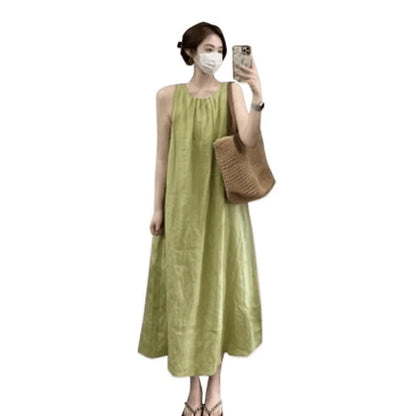 Plus size asymmetric sleeveless vest skirt in green with matching trousers