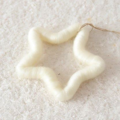 19cm wool felt snowflake and 13cm star Christmas tree decorations with laser-cut details