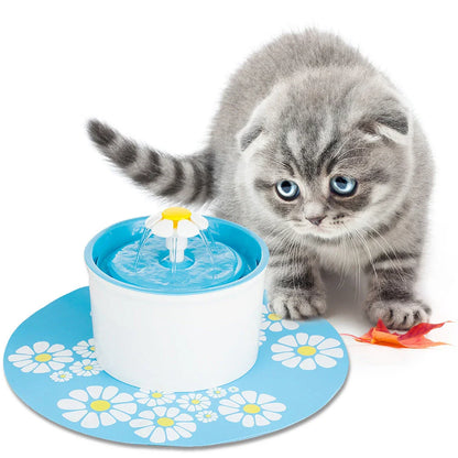 Premium Automatic Pet Water Fountain with Blue Square Design and 3-Layer Filtration System
