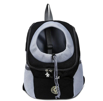 Versatile pet carrier backpack with breathable mesh and Oxford fabric construction, accommodating pets up to 26 lbs for travel and outdoor adventures.