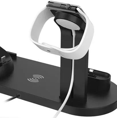 360-degree rotatable wireless charger stand with fast 10W charging for iPhone and Samsung devices