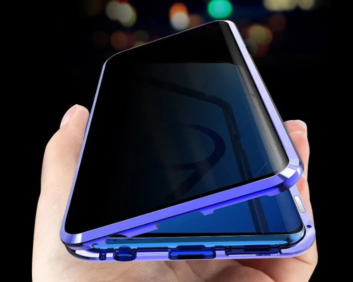 Anti-peeping magnetic clamshell phone case for Samsung Galaxy phones in multiple colours