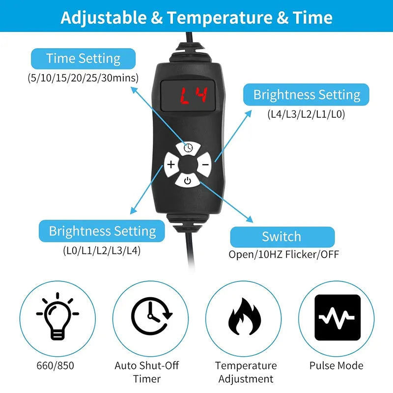Black adjustable infrared physical therapy belt for waist pain relief with 12V heat output