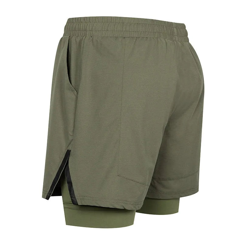 Men's quick-drying small plaid sports shorts in mid waist design available in six colours