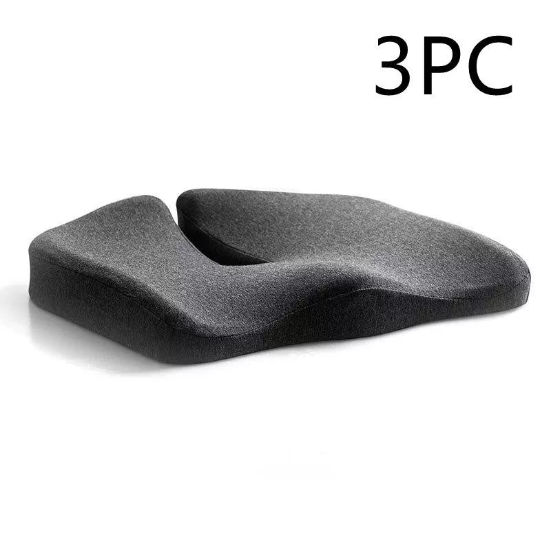 Memory foam seat cushion with non-slip bottom for office and car use