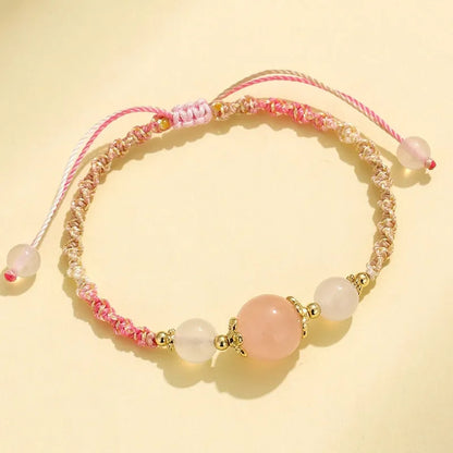 Hand-woven white agate couple bracelets with gemstone beads in three colour options