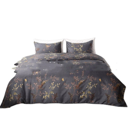 Blue geometric pattern three-piece polyester duvet cover set for double bed, 168x228cm quilt and 51x66cm pillowcases