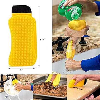 Versatile 3-in-1 Silicone Scrubber and Squeegee for Efficient Kitchen Cleaning
