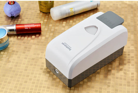 White wall-mounted hand press foam soap dispenser with 1000ml capacity and compact design