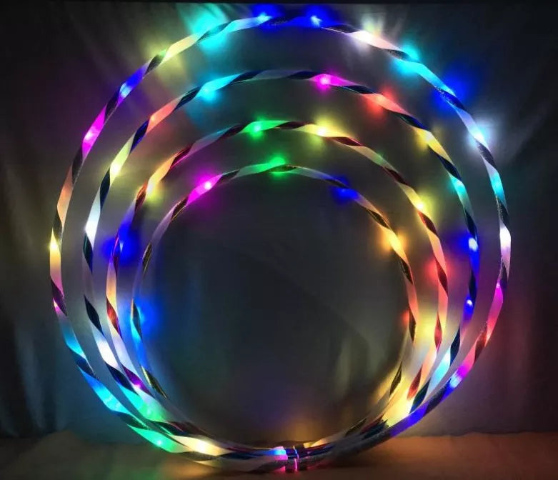 LED Glow Hula Hoop with colorful lights, perfect for fitness and parties