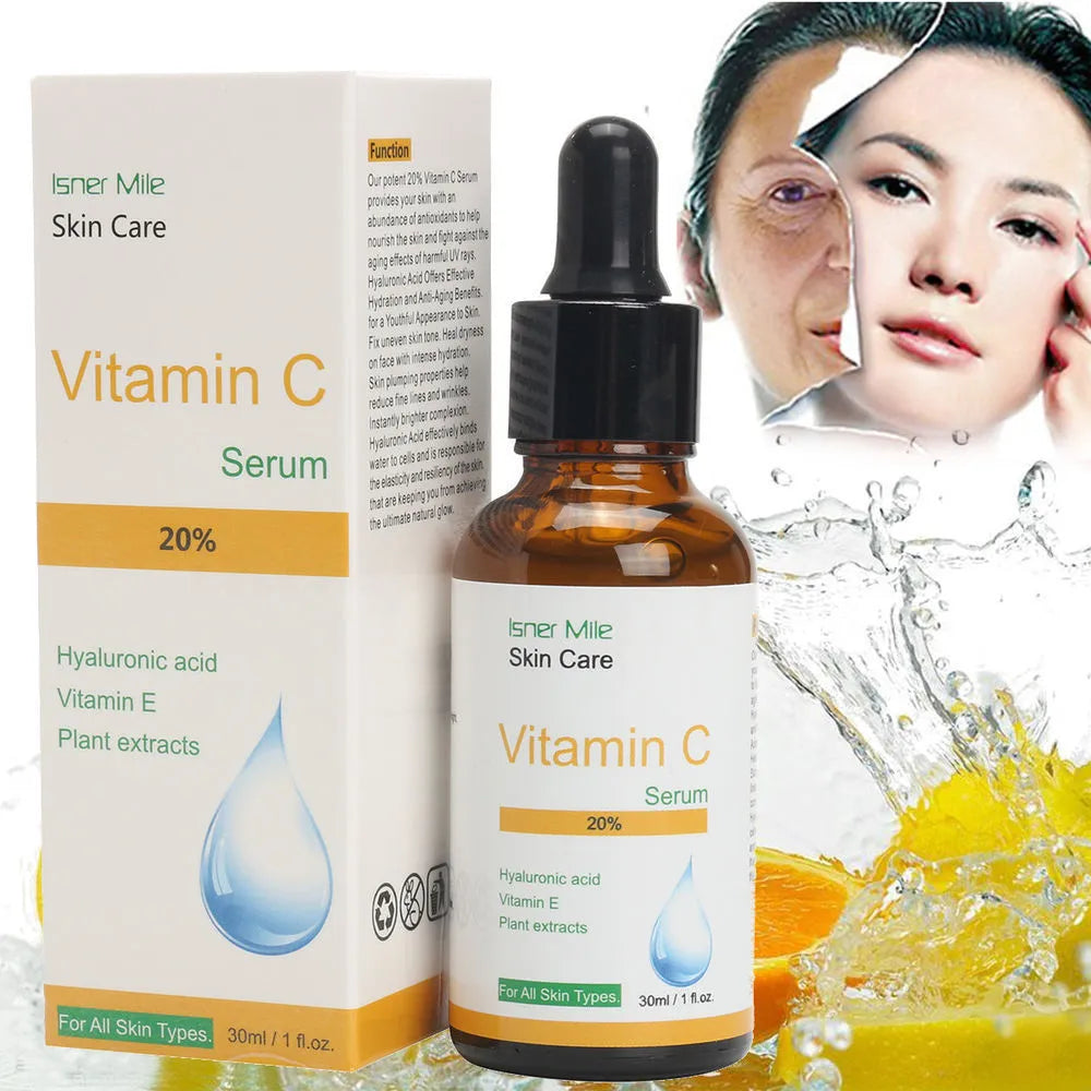 30ml bottle of Vitamin C undiluted facial essence for brightening and revitalising skin.