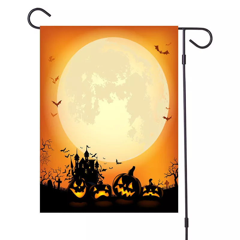 Halloween Series Garden Banner with double-sided polyester design, 32*47cm