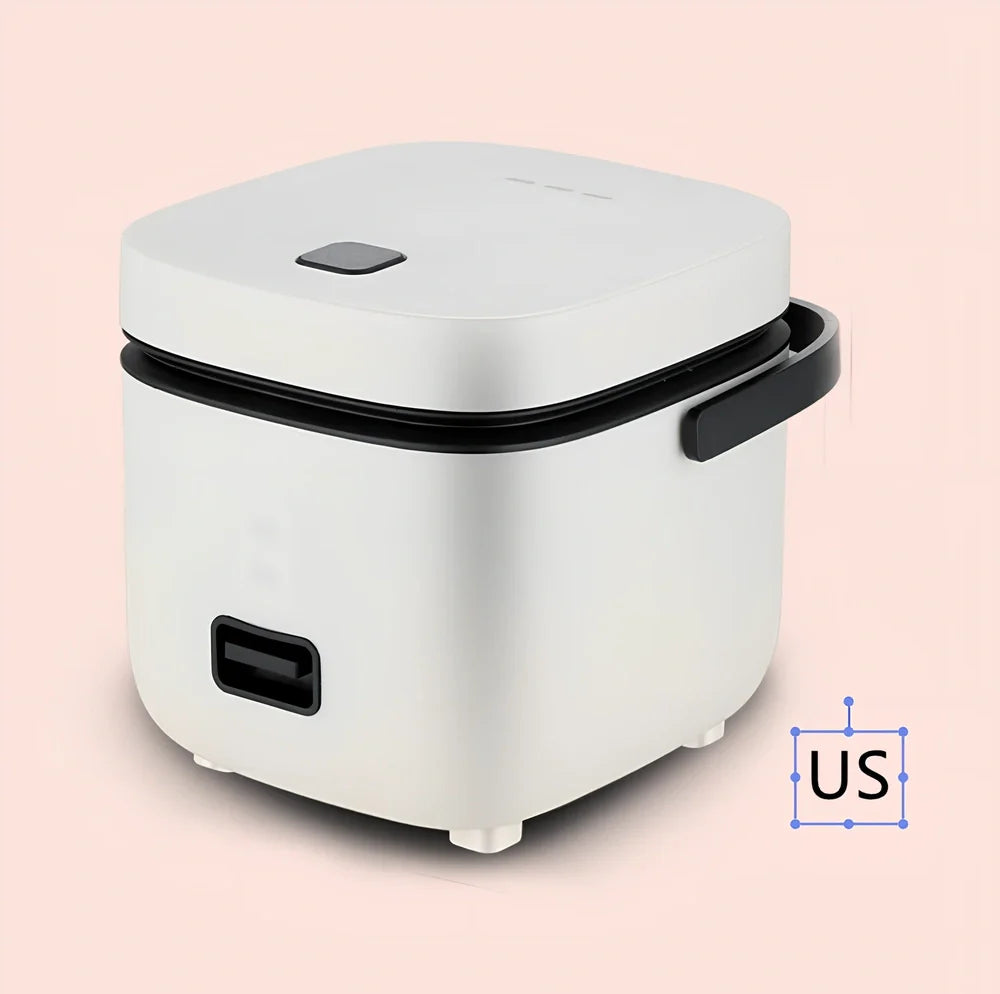 Compact brown 1-2 litre electric rice cooker, 180x200x180mm, with mechanical controls and aluminium pot for small UK kitchens