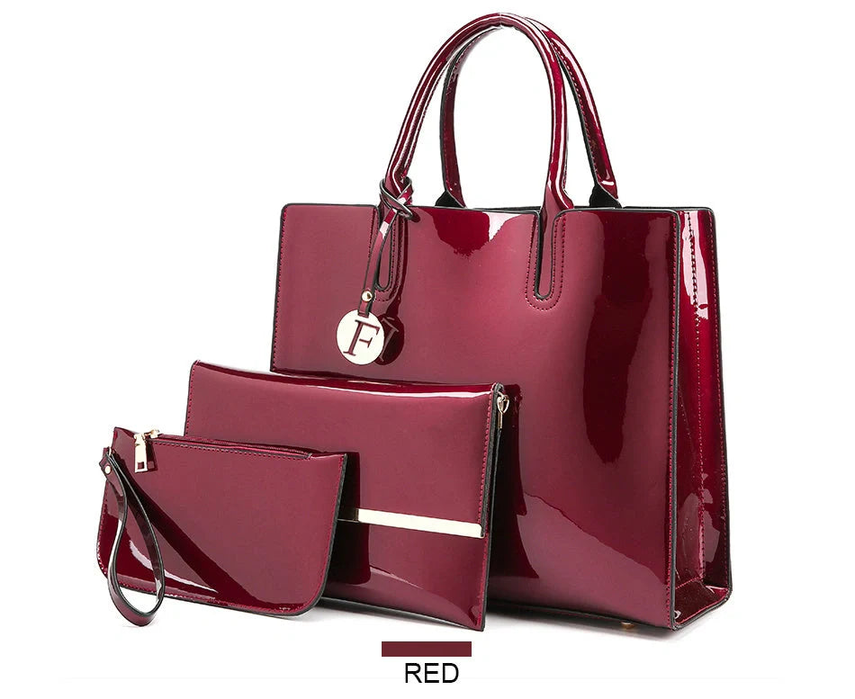 Versatile patent leather shoulder and crossbody handbags in a variety of classic and contemporary colors