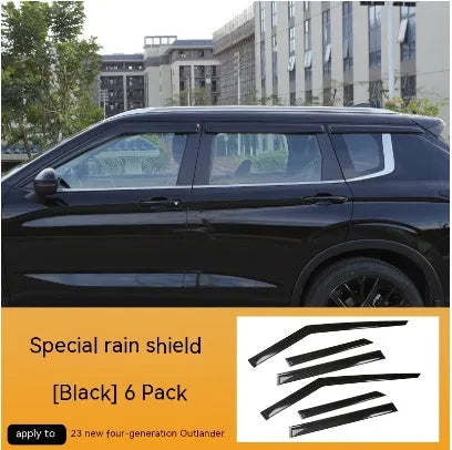 2023 Mitsubishi Outlander window deflector set in black engineering plastic