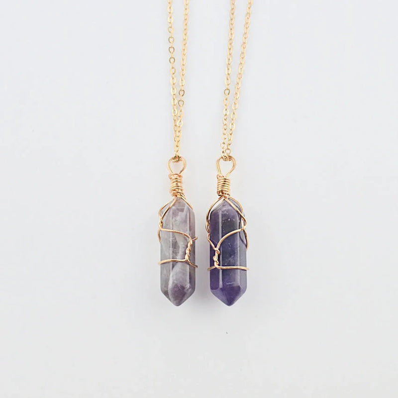 Hhomeenjoy Striking Geometric Hexagonal Quartz Pendant Necklace