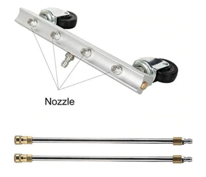 Powerful car undercarriage cleaning brush with extension rods for thorough and convenient car detailing