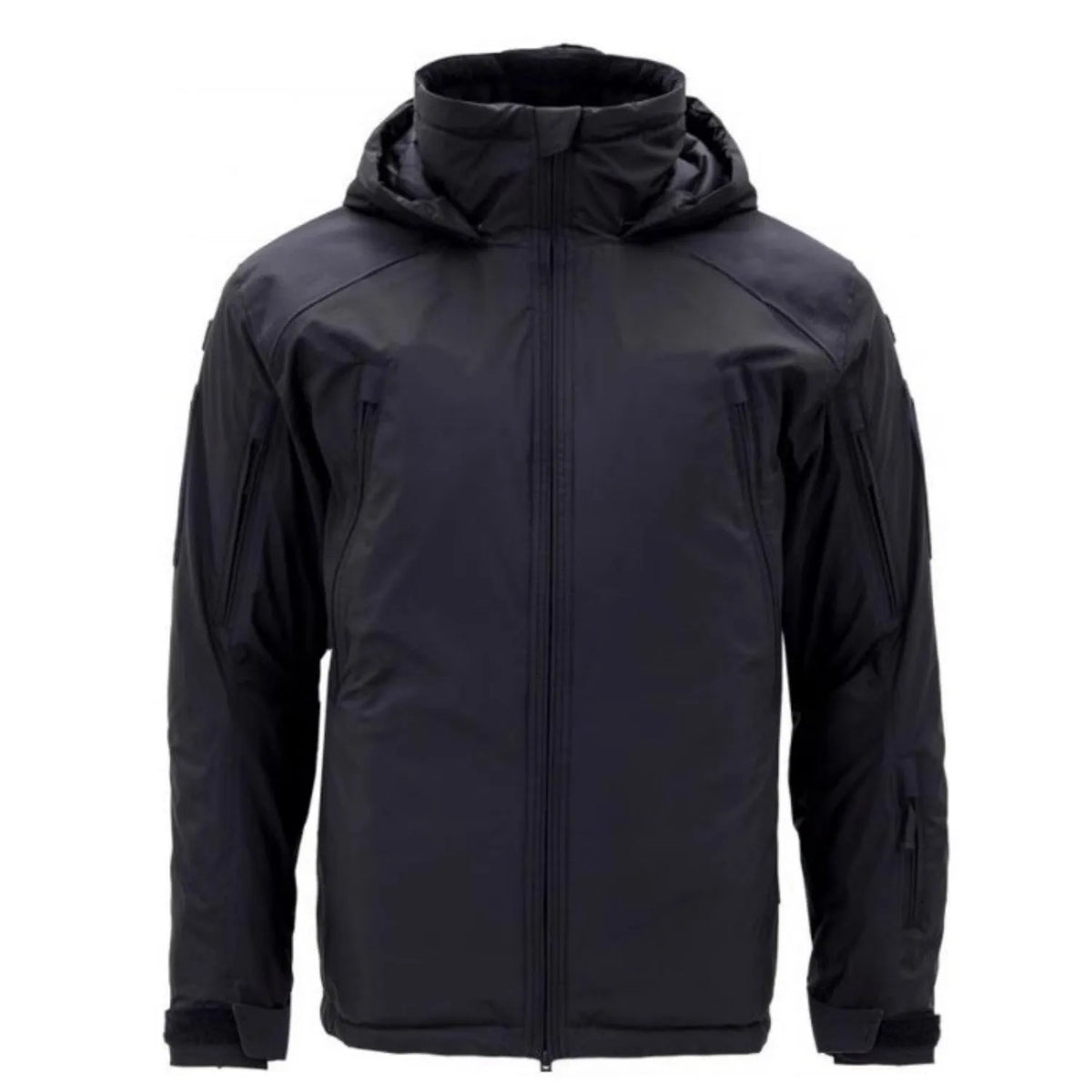 Cotton winter jacket in camouflage pattern showing medium length cut