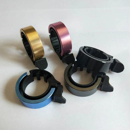 Sleek aluminum alloy bicycle bell with advanced sound alarm for safe cycling on mountain bikes and road bikes